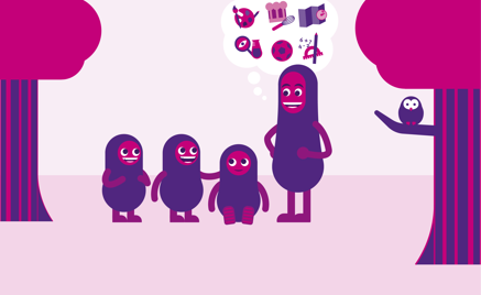 AKS-figurer-i-skogen-rosa