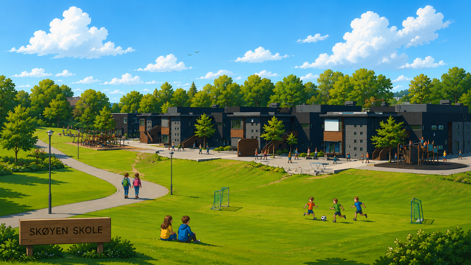 Illustrasjon av Skøyen skole